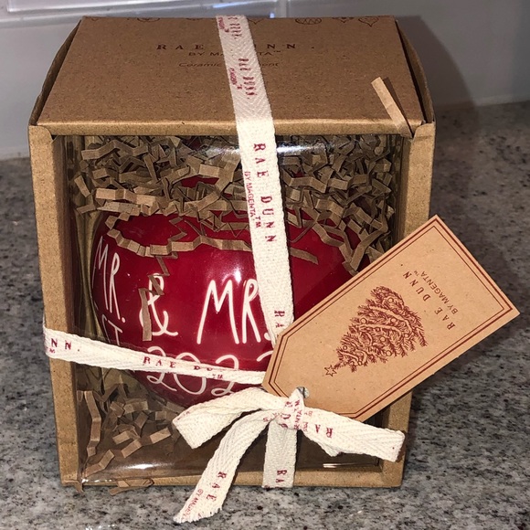 Rae Dunn Holiday Nwt Rae Dunn Mr Mrs 222 Ceramic Ornament Poshmark